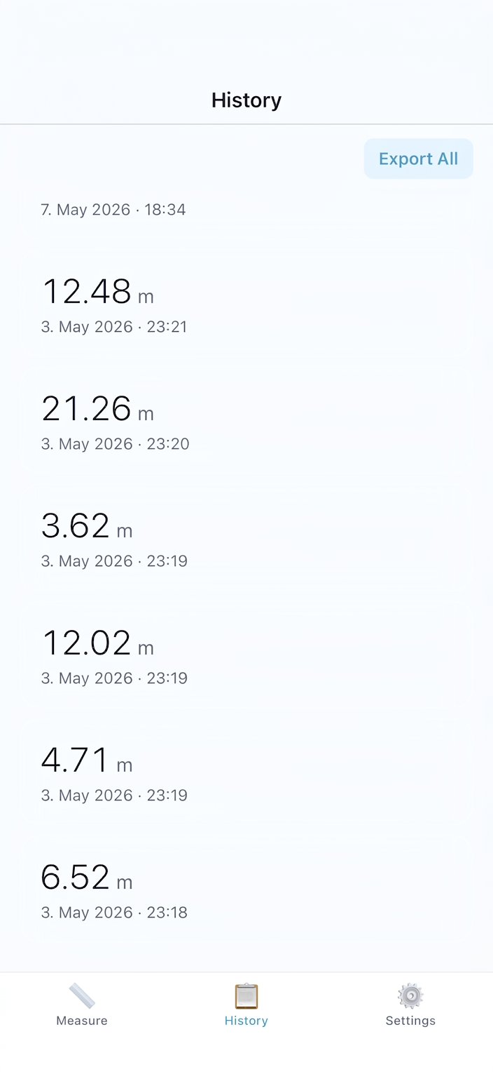History screen